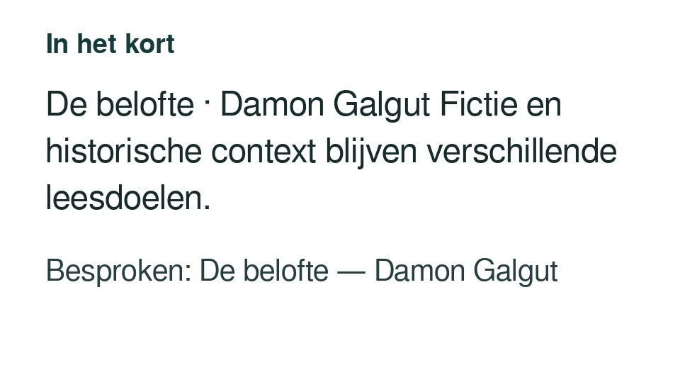 De belofte · Damon Galgut Fictie en historische context blijven verschillende leesdoelen. Besproken: De belofte — Damon Galgut.